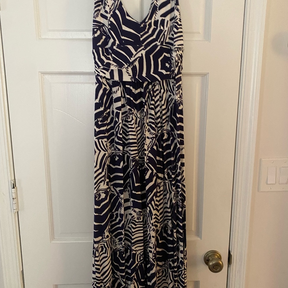 Lilly Pulitzer Navy and White Maxi Dress